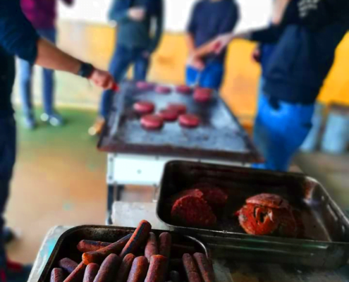 Motociclisti Veg pranzo salsicce vegane